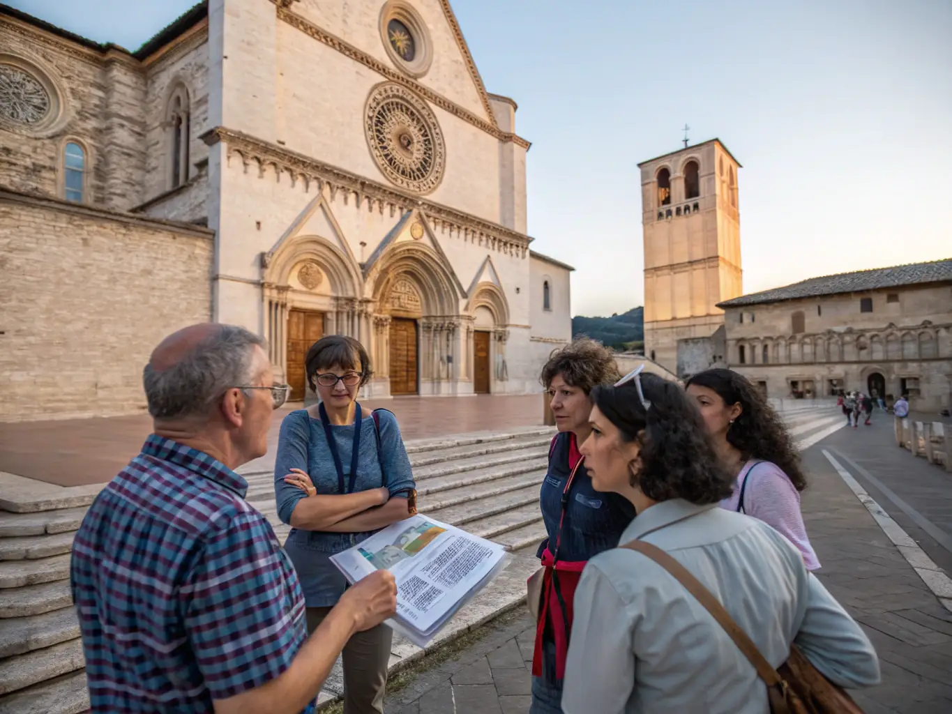 A photograph capturing a public awareness event held within the basilica, featuring guided tours and educational exhibits about the cultural heritage.